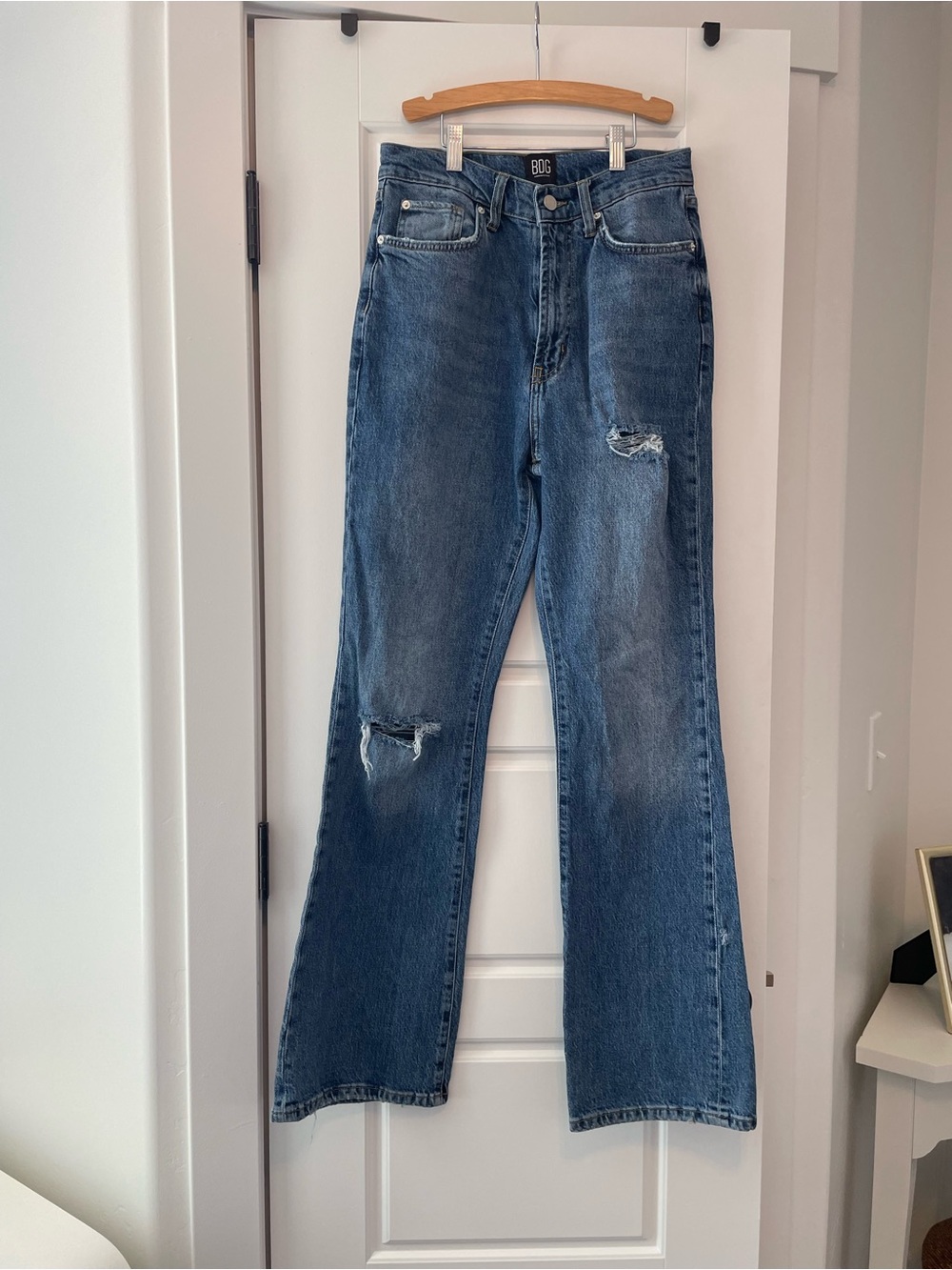 BDG Women's Boot Cut Distressed Blue Jeans